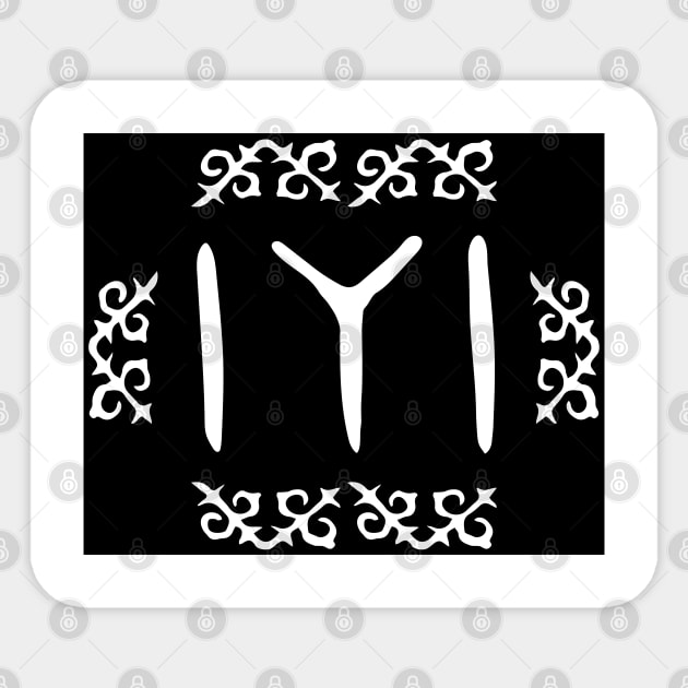 Black Kayi Tribe Flag Symbol from Dirilis/Resurrection Ertugrul Sticker by TerrificTees